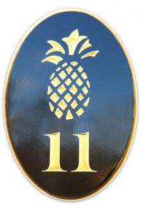  Oval Pineapple Address Signs